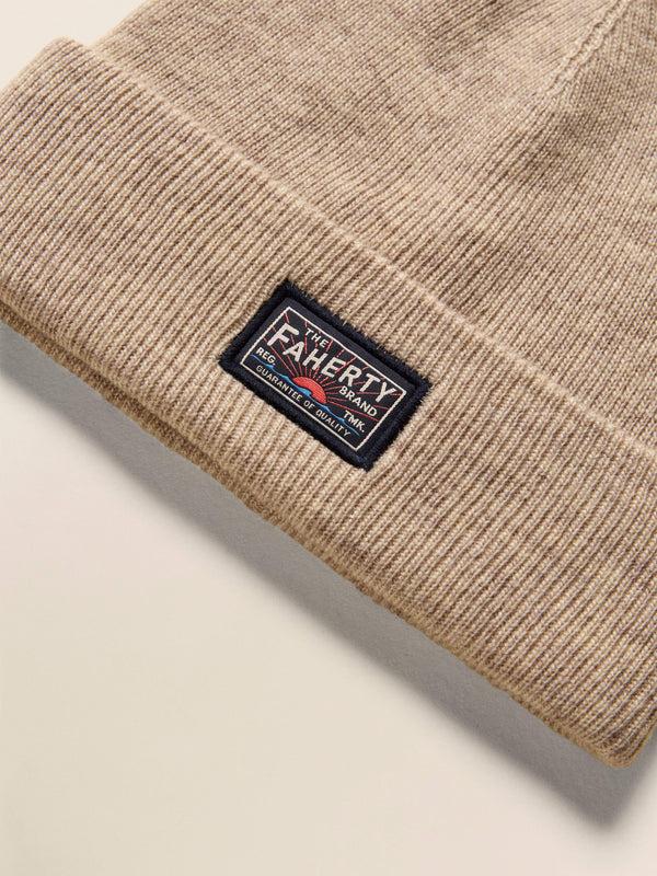 Faherty Faherty Logo Beanie - Oatmeal Heather Men's Hats