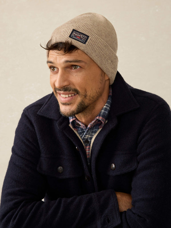 Faherty Faherty Logo Beanie - Oatmeal Heather Men's Hats