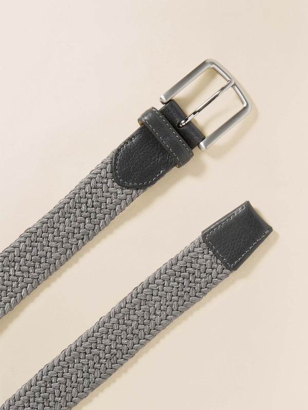 Faherty Men's Stretch Woven Belt - Grey Men's Belts