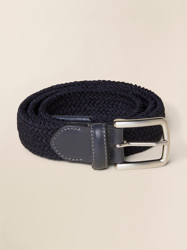 faherty Men's Stretch Woven Belt - Navy Men's Belts