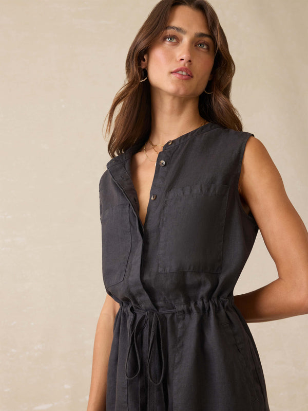 Faherty Mia Romper - Washed Black Women's Dresses