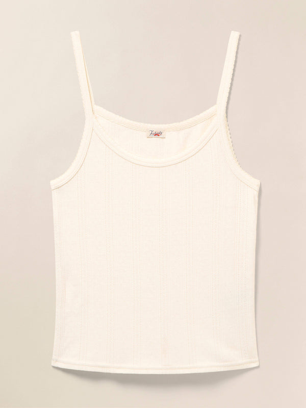 Faherty Pacific Pointelle Tank - Egret Women's Knits