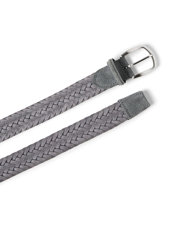 Faherty Suede Woven Belt - Grey Men's Belts