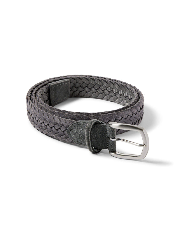 faherty Suede Woven Belt - Grey Men's Belts