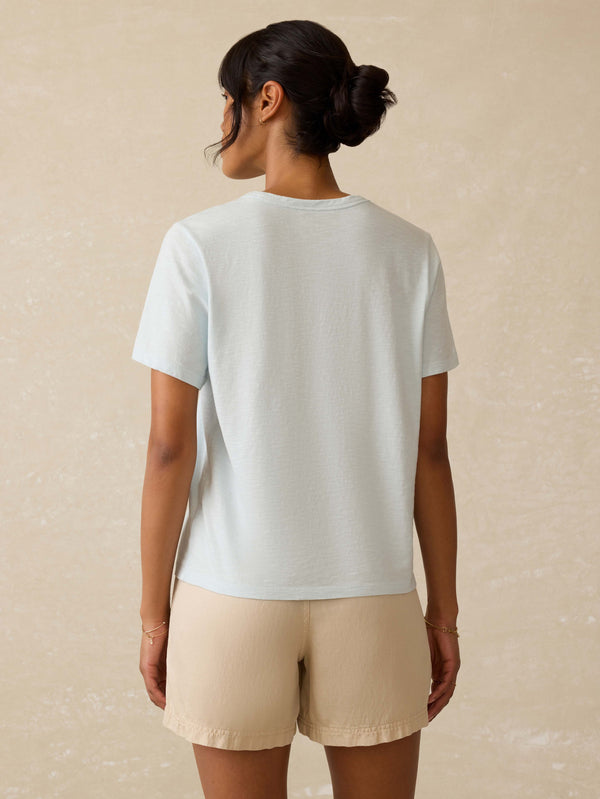 Faherty Sunwashed Essential Tee - Sky Women's Knits