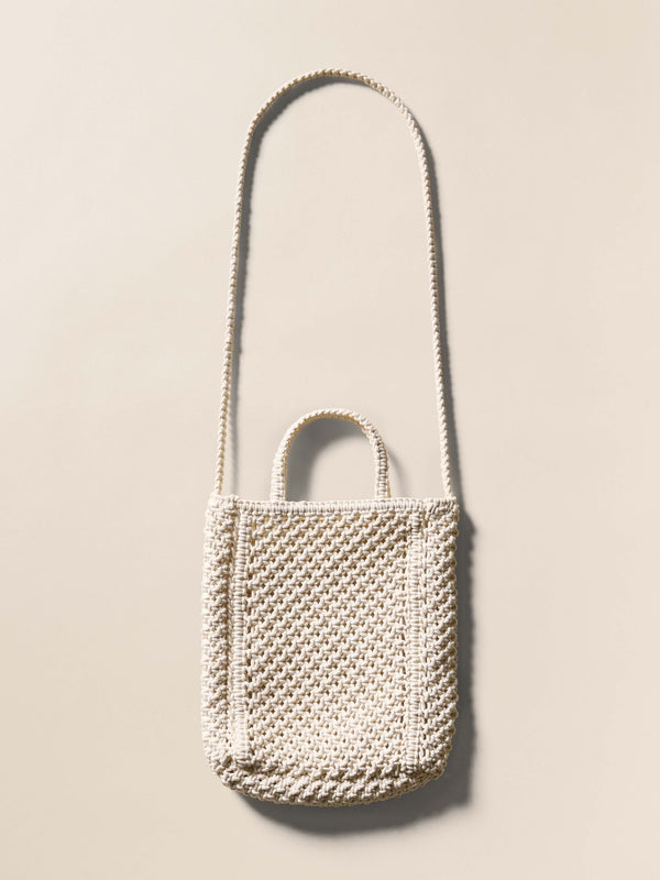 faherty Sunwashed Macrame Crossbody - Cream Bags