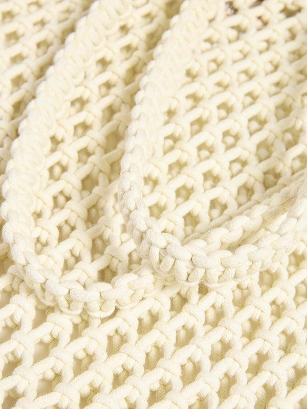 Faherty Sunwashed Macrame Tote - Cream Bags