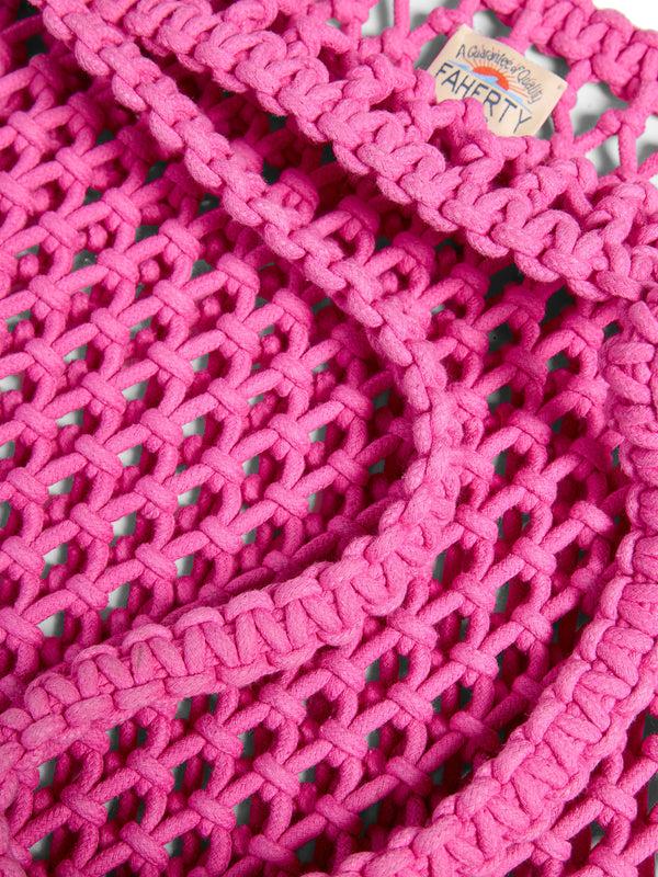 Faherty Sunwashed Macrame Tote - Ibis Rose Bags