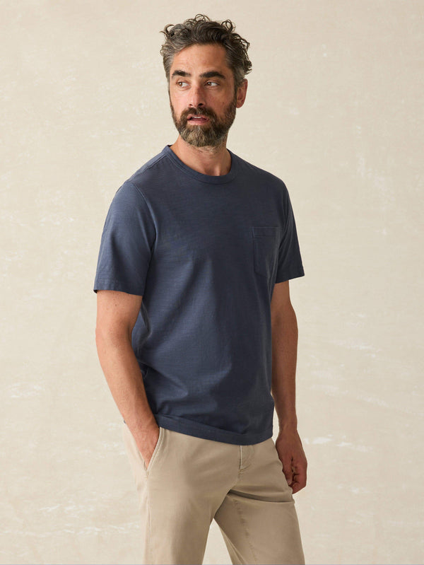 faherty Sunwashed Pocket Tee - Dune Navy Men's Knits