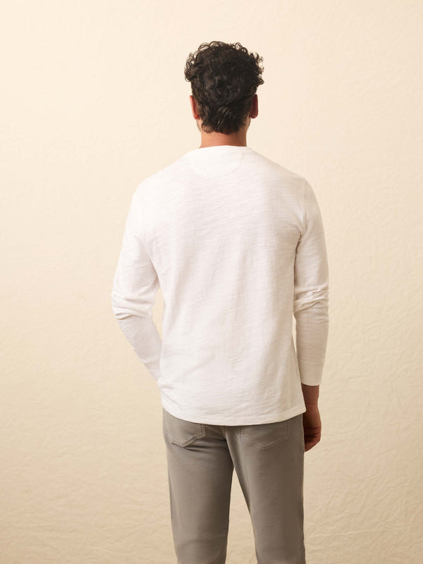 Faherty Sunwashed Slub Henley - White Men's Knits