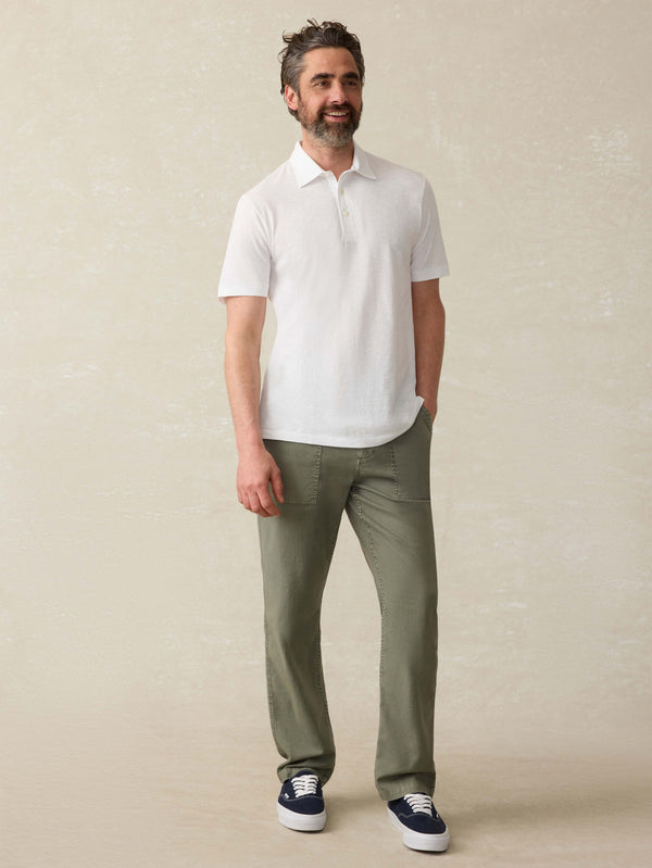 Faherty Sunwashed T-Shirt Polo - White Men's Knits