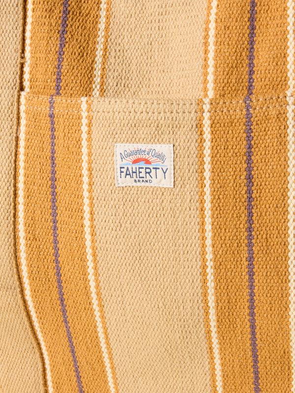 Faherty Surf Stripe Beach Tote - Khaki Bags