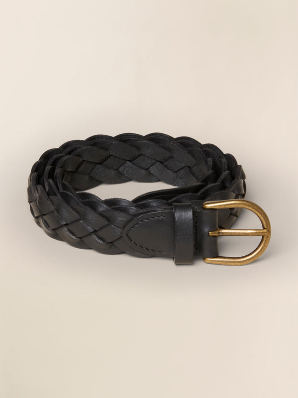 faherty Women's Braided Belt - Black Women's Belts