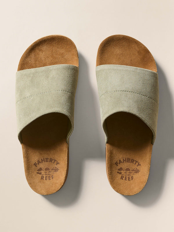 faherty Faherty X Reef Ojai Slide - Olive Footwear Sandals