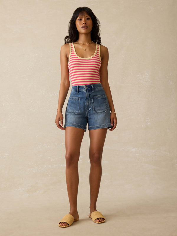 Faherty Featherweight Freestyle Tank - Beach Club Stripe Women's Knits