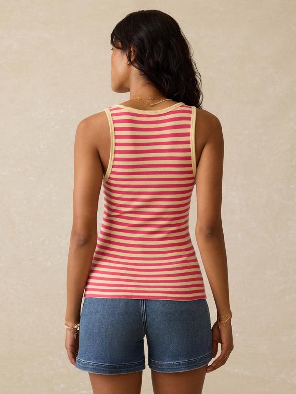 Faherty Featherweight Freestyle Tank - Beach Club Stripe Women's Knits
