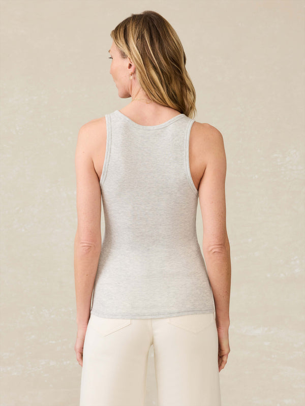 Faherty Featherweight Freestyle Tank - Light Grey Heather Women's Knits
