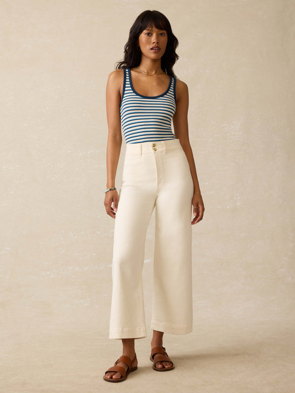 Faherty Featherweight Freestyle Tank - Titan Tides Stripe Women's Knits