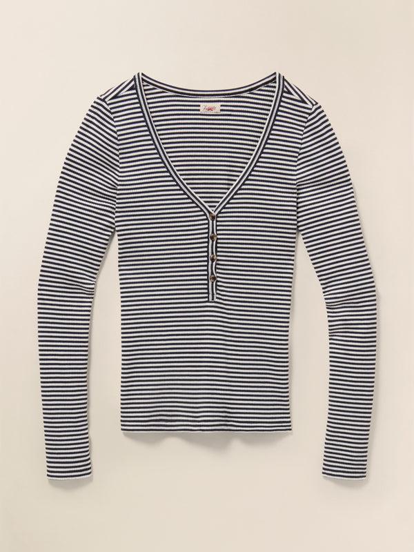Faherty Freestyle Henley - Berkley Stripe Women's Knits