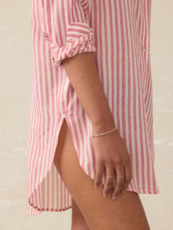 Faherty Haze Coverup - Rose Watercolor Stripe Women's Dresses