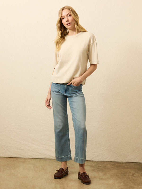 Faherty Hemp Blend Vintage Tee - Natural Women's Knits