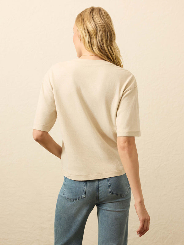 Faherty Hemp Blend Vintage Tee - Natural Women's Knits