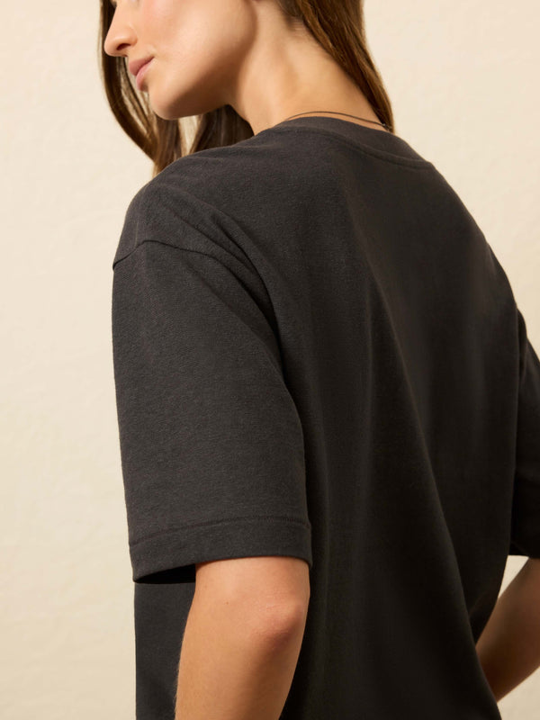 Faherty Hemp Blend Vintage Tee - Washed Black Women's Knits