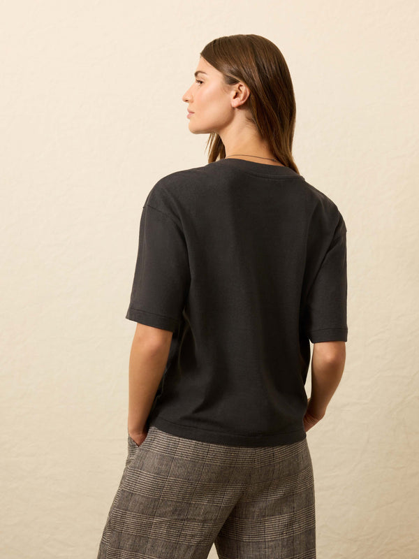 Faherty Hemp Blend Vintage Tee - Washed Black Women's Knits