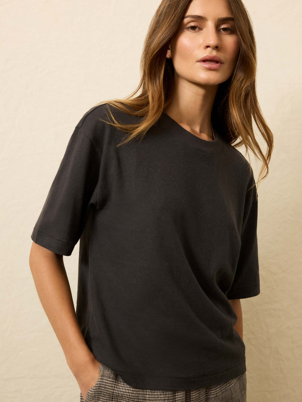 faherty Hemp Blend Vintage Tee - Washed Black Women's Knits