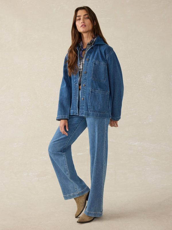 faherty High Ridge Twill Studio Jacket - Night Waves Wash Women's Outerwear