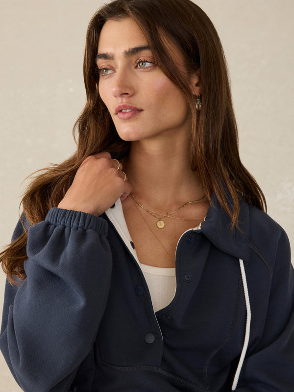 Faherty High Standard Fleece Anorak - Blue Nights Women's Hoodies U0026 Pullovers