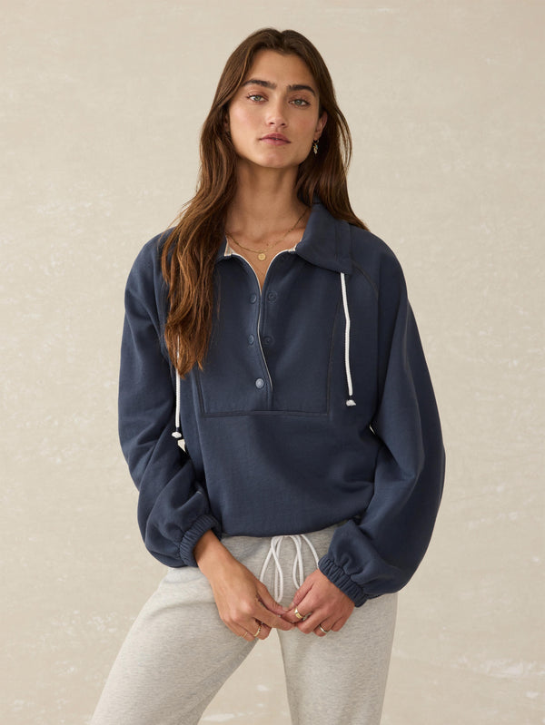 Faherty High Standard Fleece Anorak - Blue Nights Women's Hoodies U0026 Pullovers