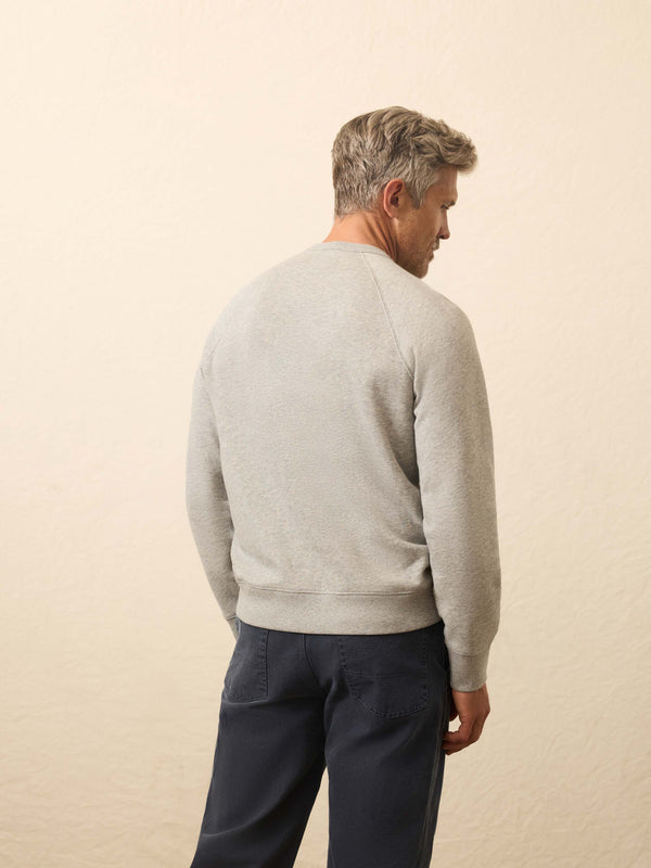 Faherty High Standard Fleece Graphic Crewneck - Silver Ash Heather Men's Hoodies U0026 Pullovers