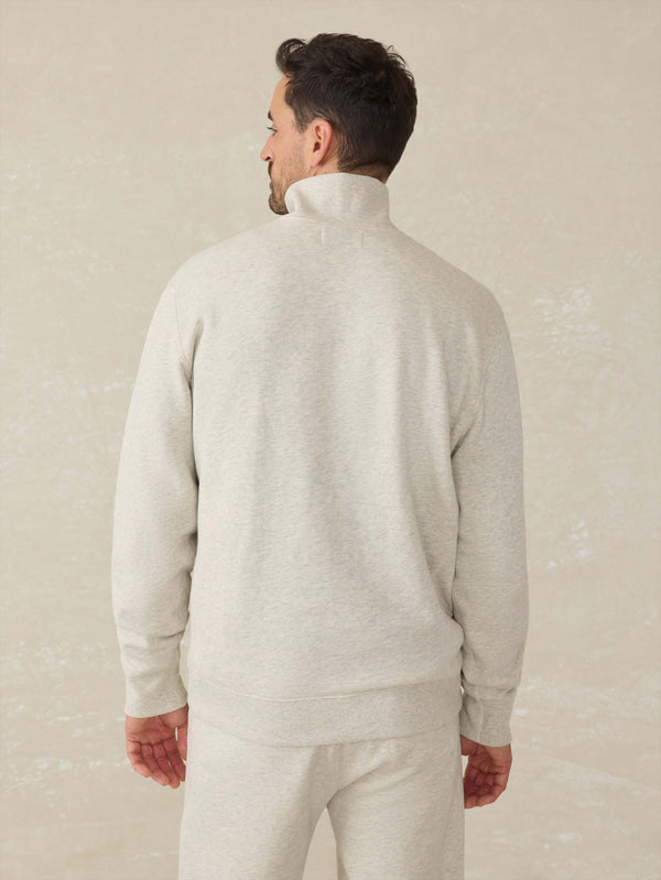 Faherty High Standard Fleece Quarter Zip - Antique Ivory Heather Men's Hoodies U0026 Pullovers