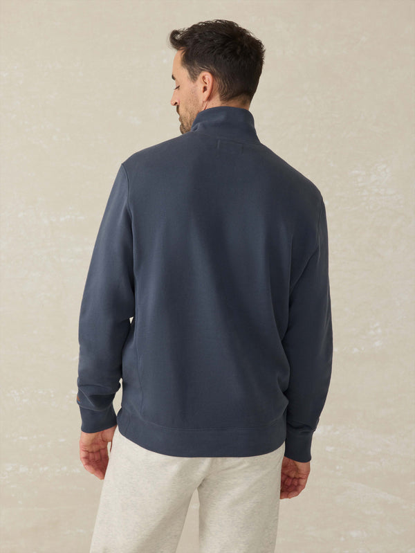 Faherty High Standard Fleece Quarter Zip - Blue Nights Surf Stripe Men's Hoodies U0026 Pullovers