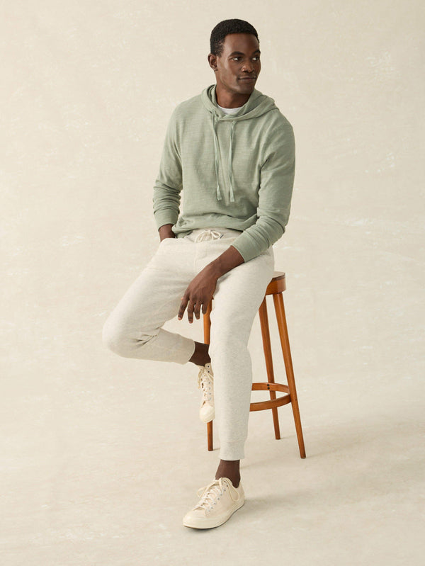 Faherty High Standard Fleece Sweatpant - Antique Ivory Heather Men's Bottoms