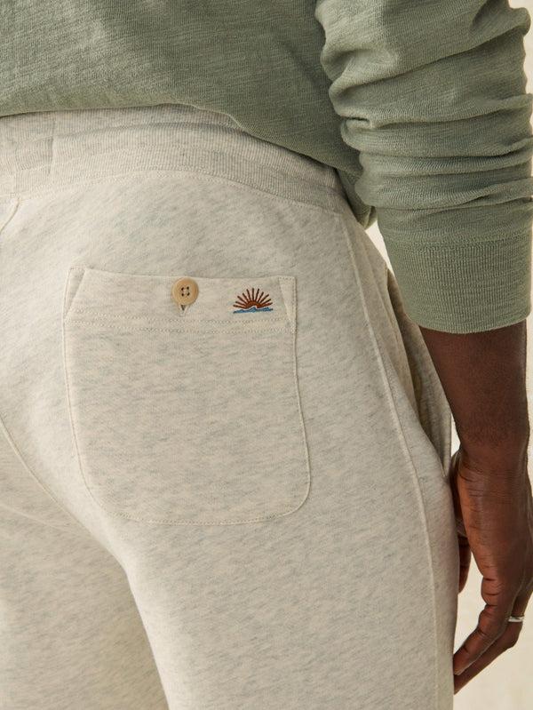 Faherty High Standard Fleece Sweatpant - Antique Ivory Heather Men's Bottoms