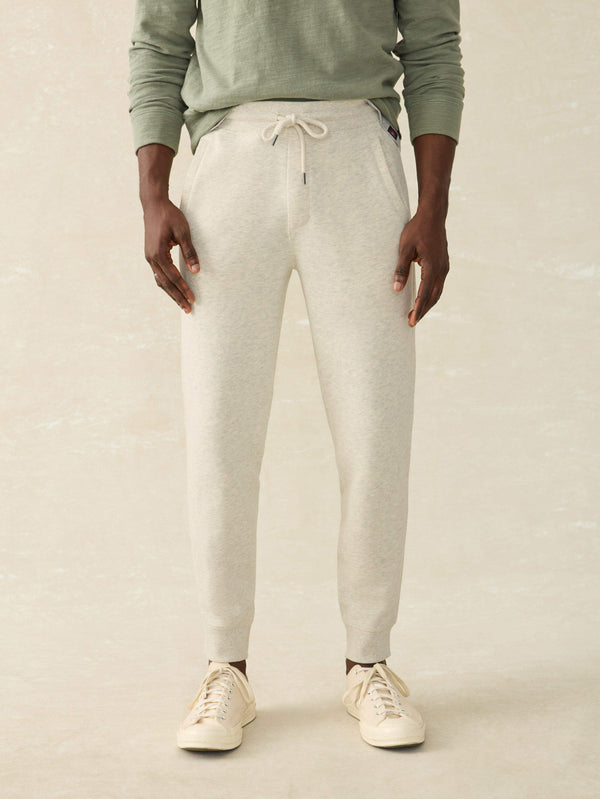 faherty High Standard Fleece Sweatpant - Antique Ivory Heather Men's Bottoms