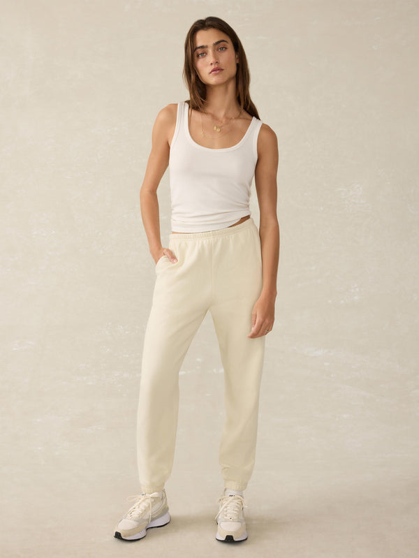 Faherty High Standard Fleece Sweatpant - Lemon Sorbet Women's Bottoms