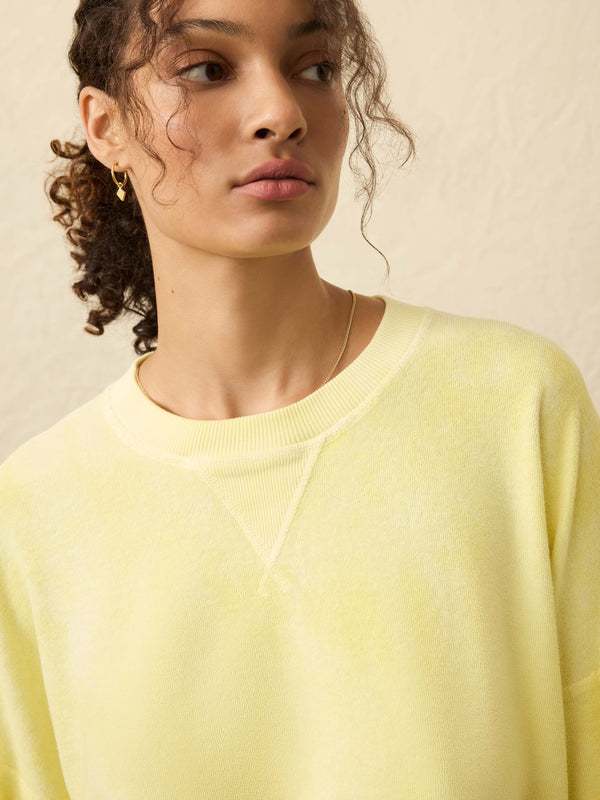 Faherty High Tide Terry Crew - Limelight Tie Dye Women's Hoodies U0026 Pullovers