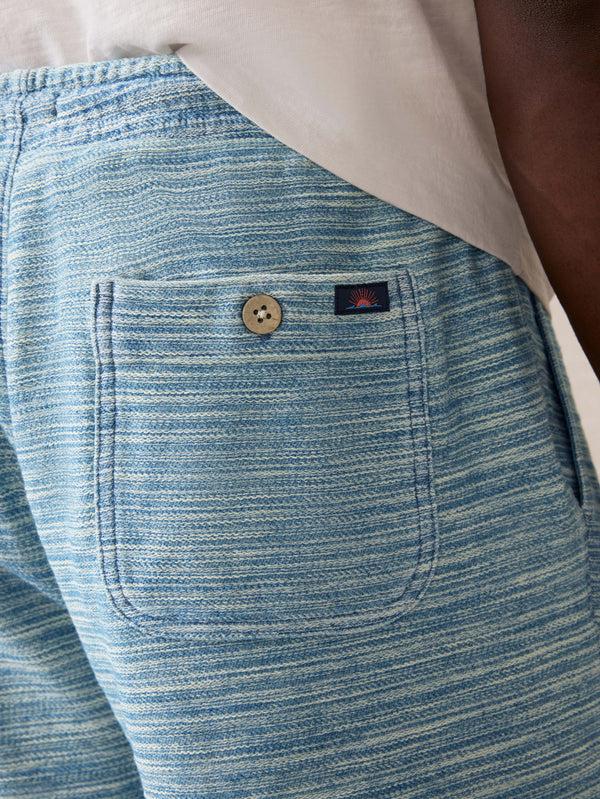 Faherty Indigo Knit Short - Indigo Waterway Stripe Men's Bottoms