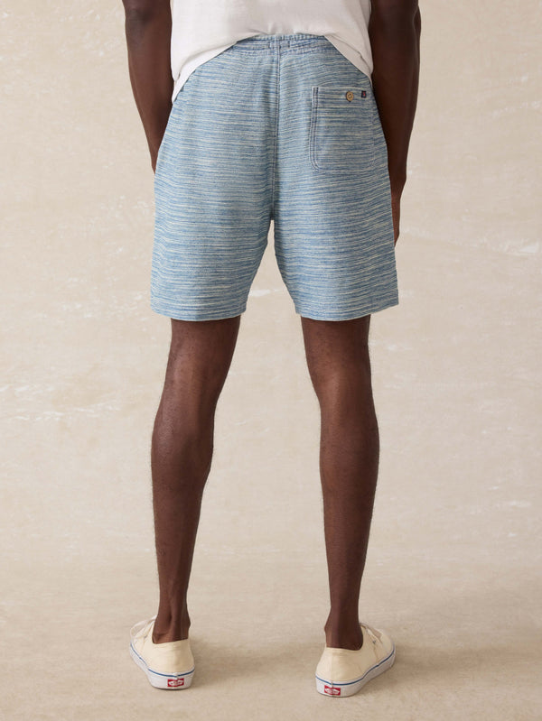Faherty Indigo Knit Short - Indigo Waterway Stripe Men's Bottoms