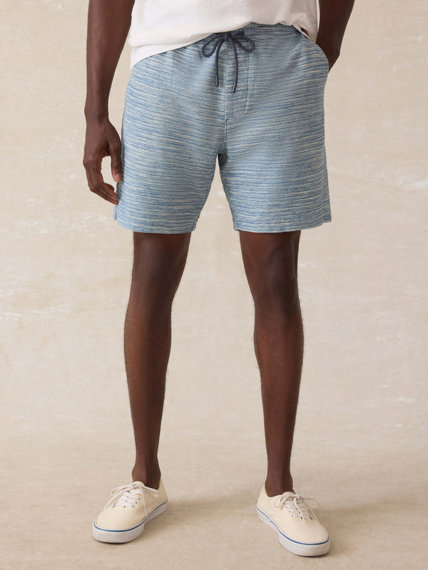faherty Indigo Knit Short - Indigo Waterway Stripe Men's Bottoms