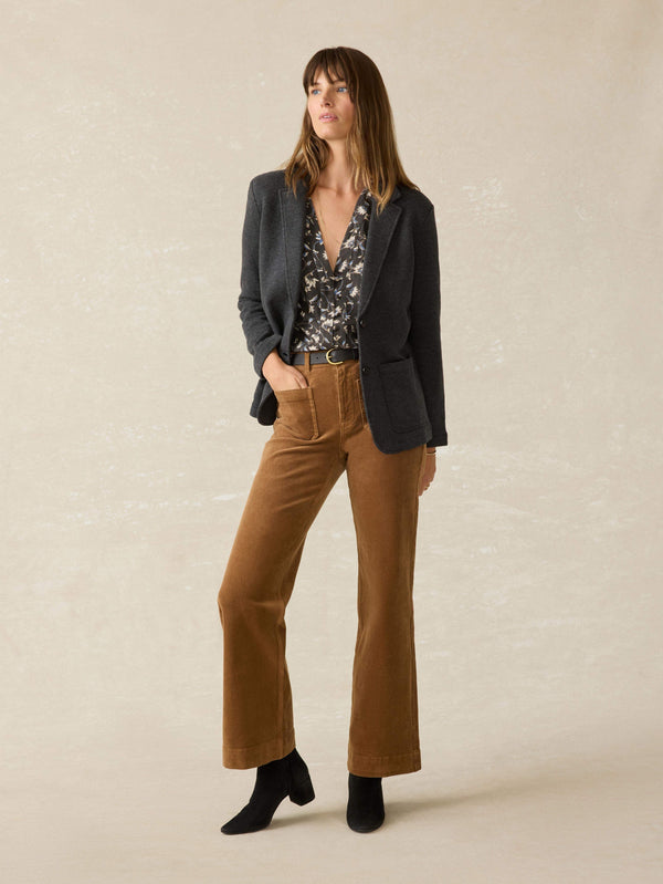 Faherty Inlet Knit Blazer - Black Sky Melange Women's Outerwear