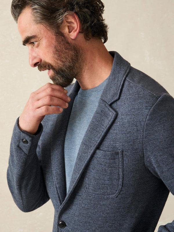 Faherty Inlet Knit Blazer - Deep Navy Melange Men's Outerwear