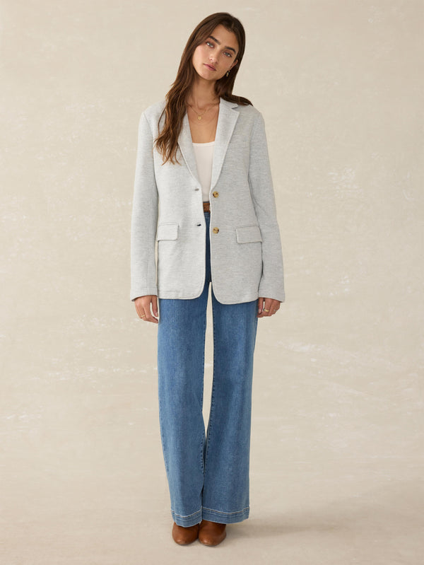 Faherty Inlet Knit Blazer - Heather Grey Women's Outerwear