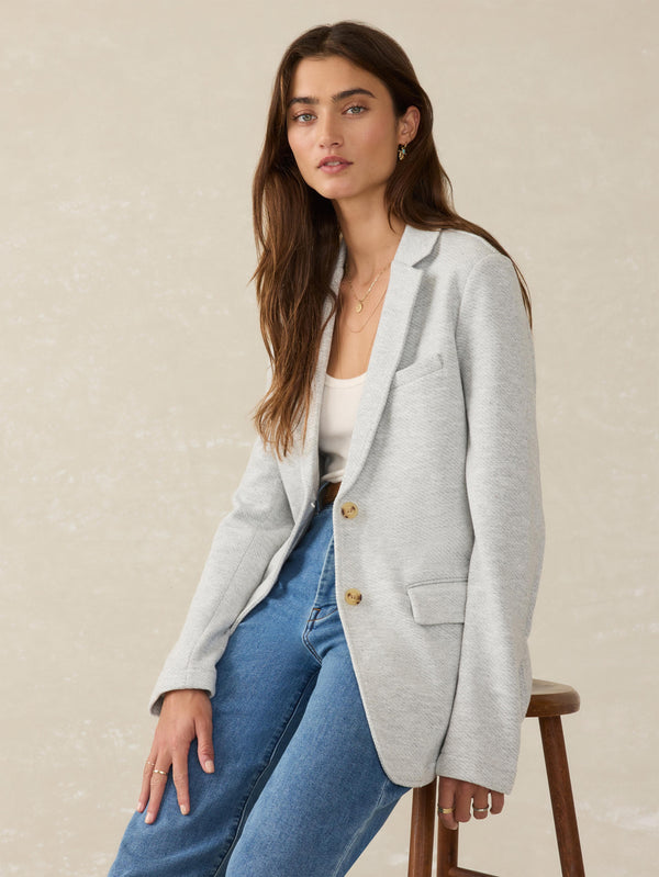 faherty Inlet Knit Blazer - Heather Grey Women's Outerwear