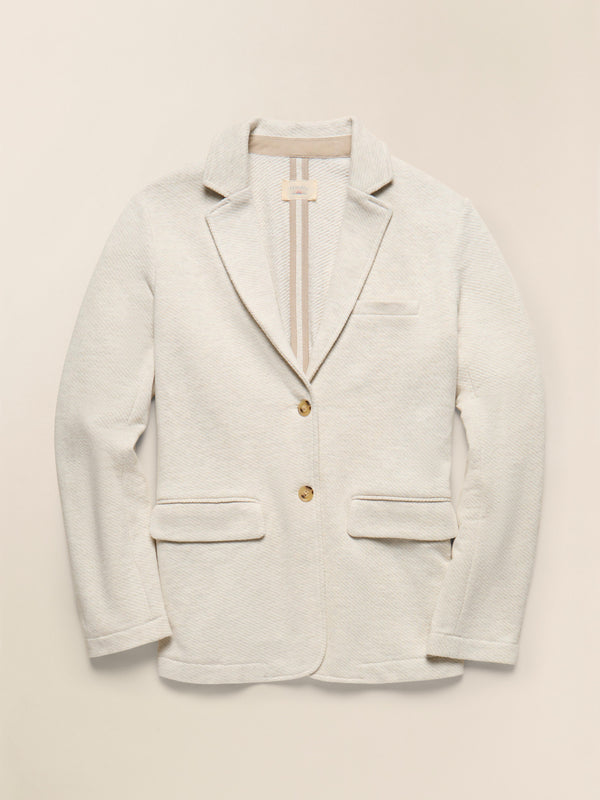 Faherty Inlet Knit Blazer - Light Oatmeal Melange Women's Outerwear