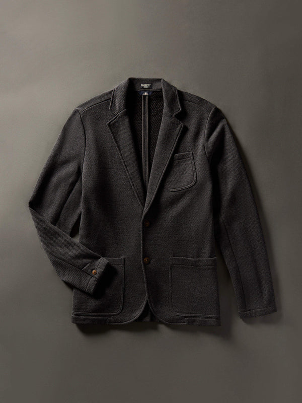 Faherty Inlet Knit Blazer (Short) - Black Sky Melange Men's Outerwear