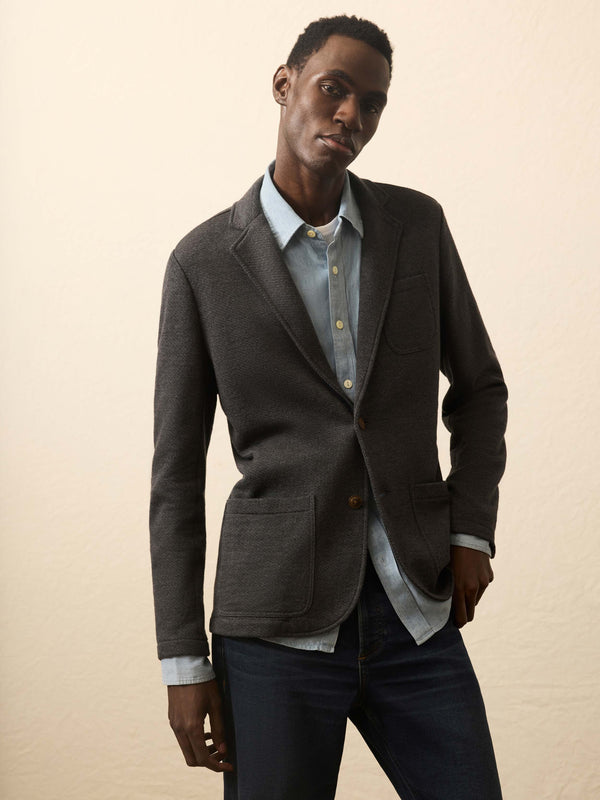 faherty Inlet Knit Blazer (Tall) - Black Sky Melange Men's Outerwear
